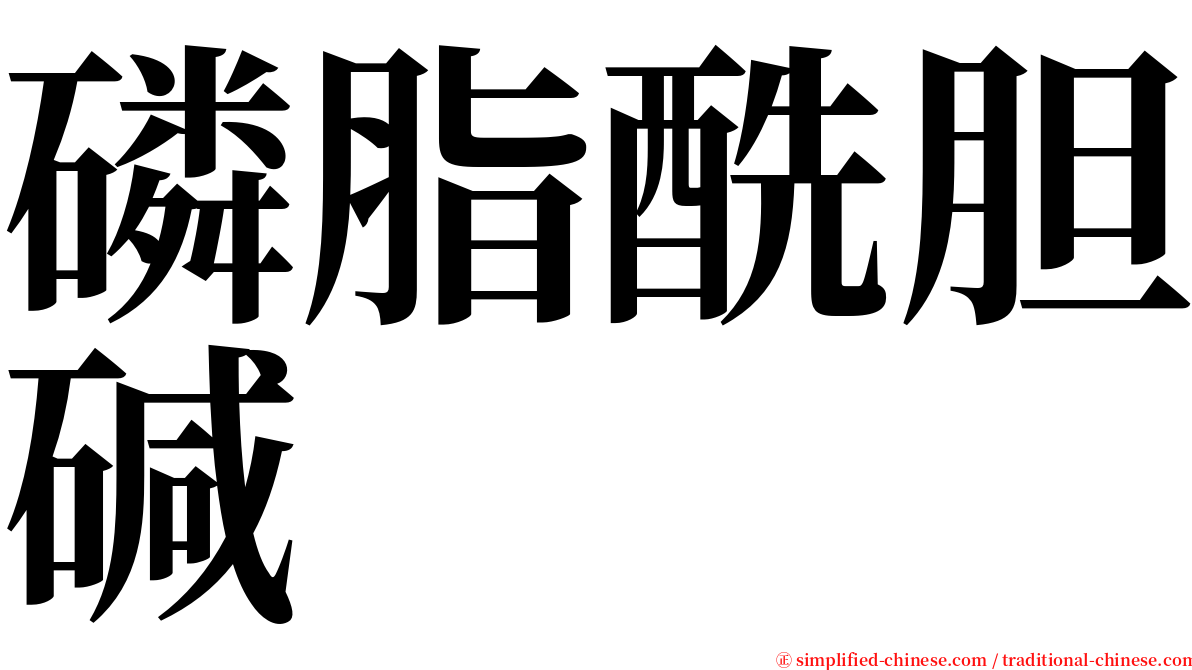 磷脂酰胆碱 serif font