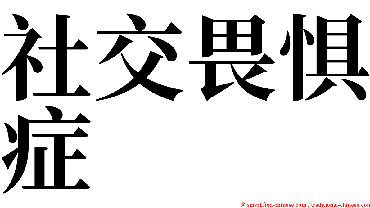 社交畏惧症 serif font