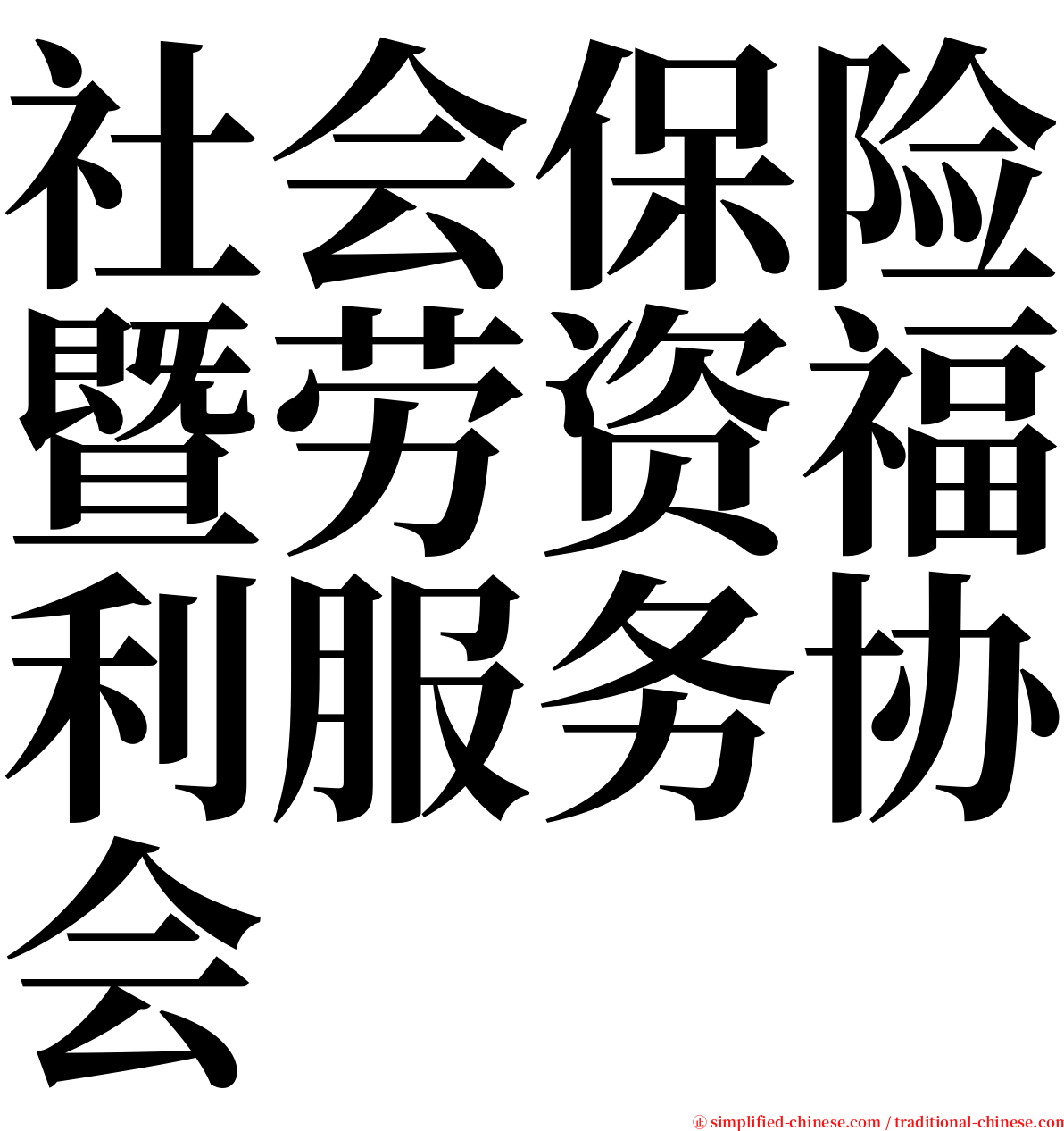 社会保险暨劳资福利服务协会 serif font