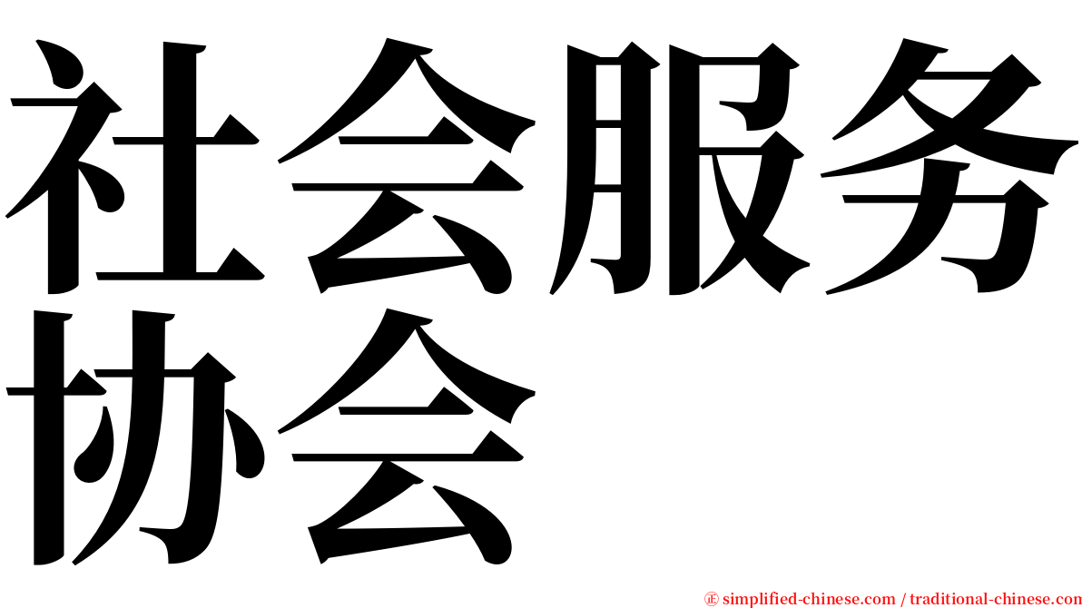 社会服务协会 serif font