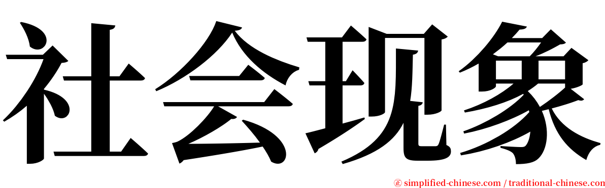 社会现象 serif font