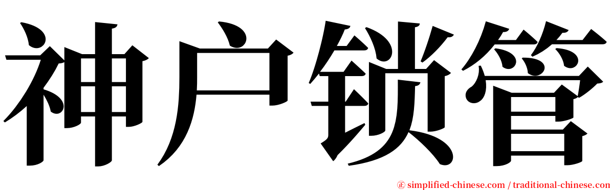 神户锁管 serif font