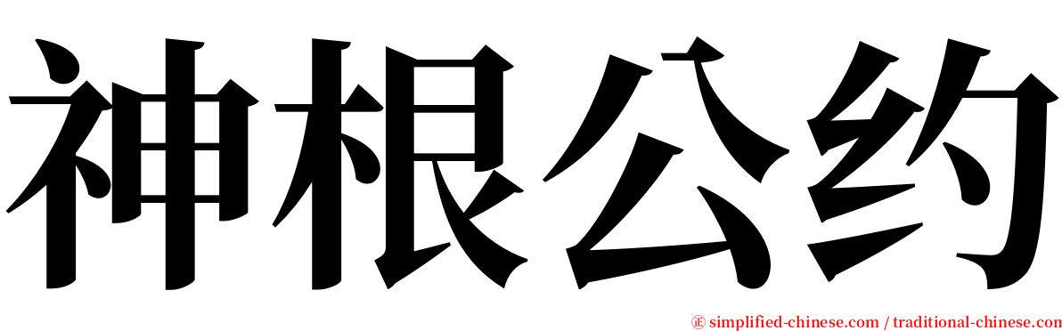 神根公约 serif font