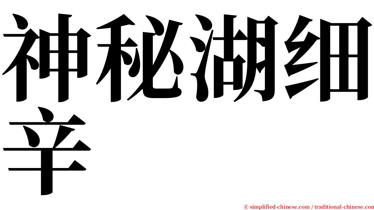 神秘湖细辛 serif font