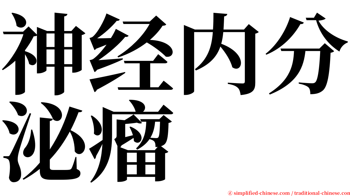 神经内分泌瘤 serif font