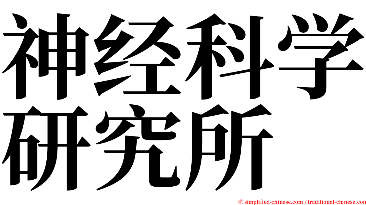 神经科学研究所 serif font