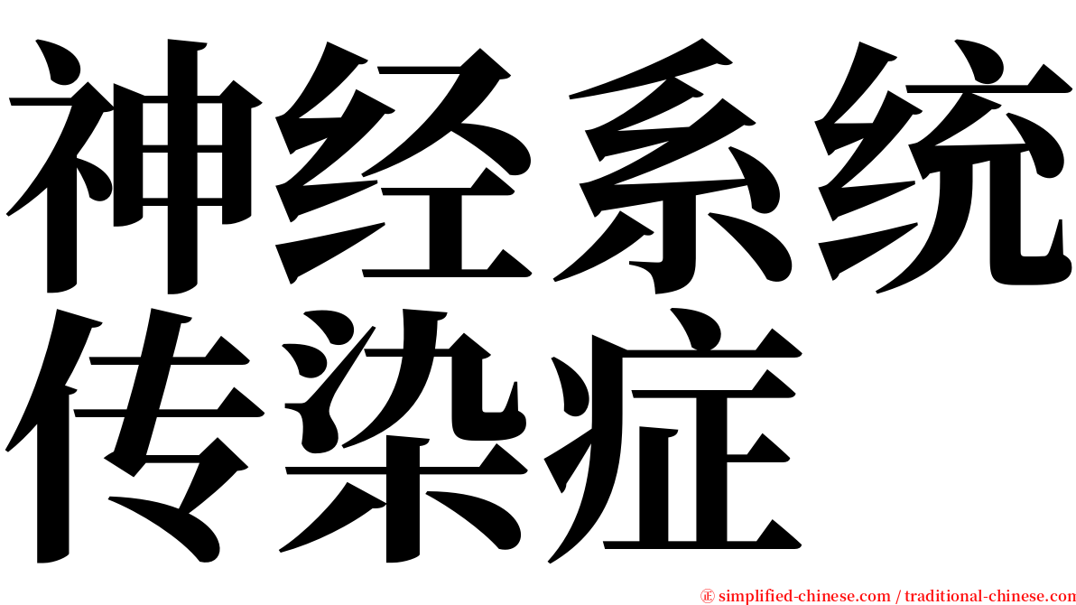 神经系统传染症 serif font