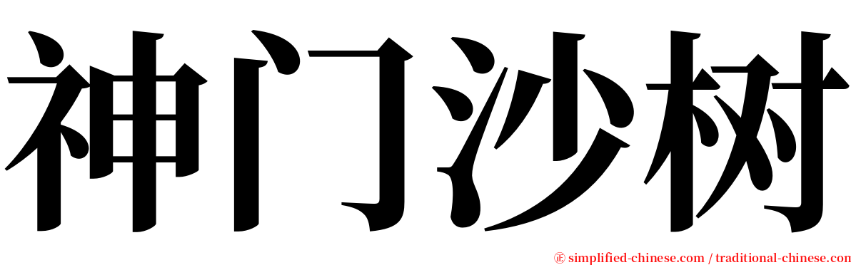 神门沙树 serif font