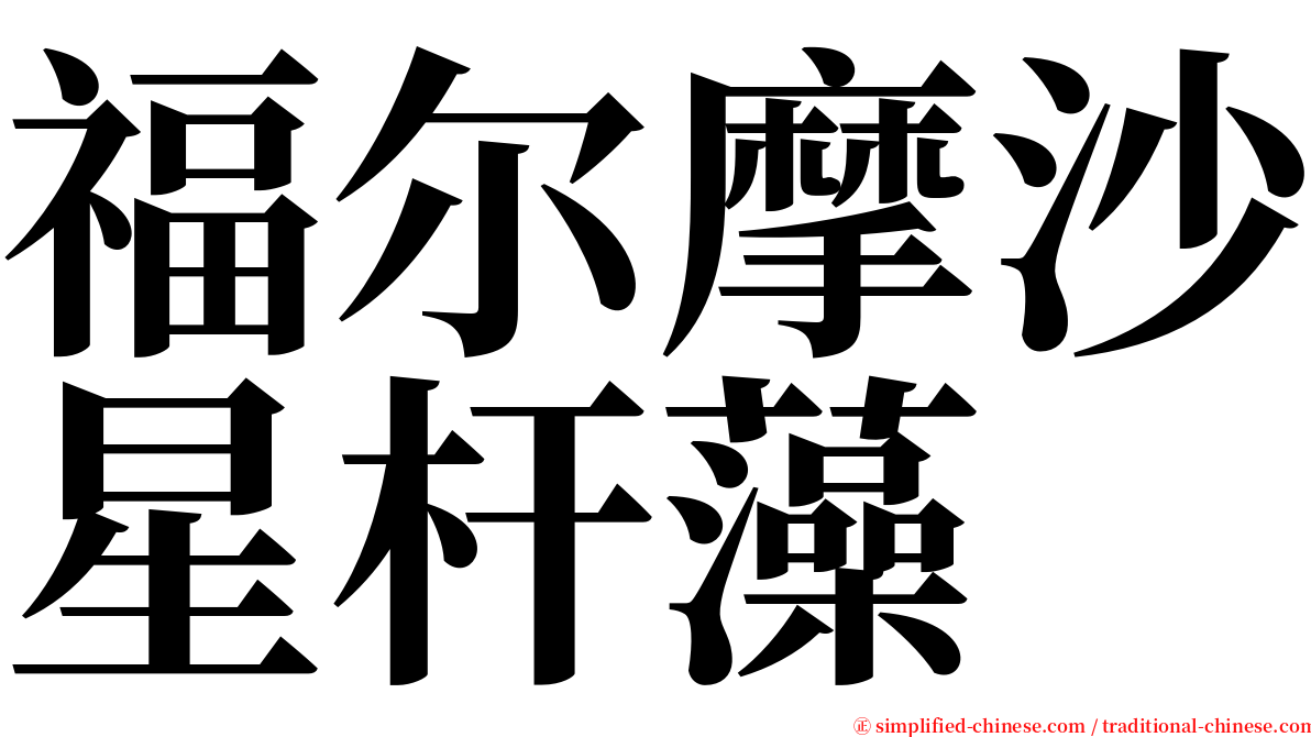 福尔摩沙星杆藻 serif font