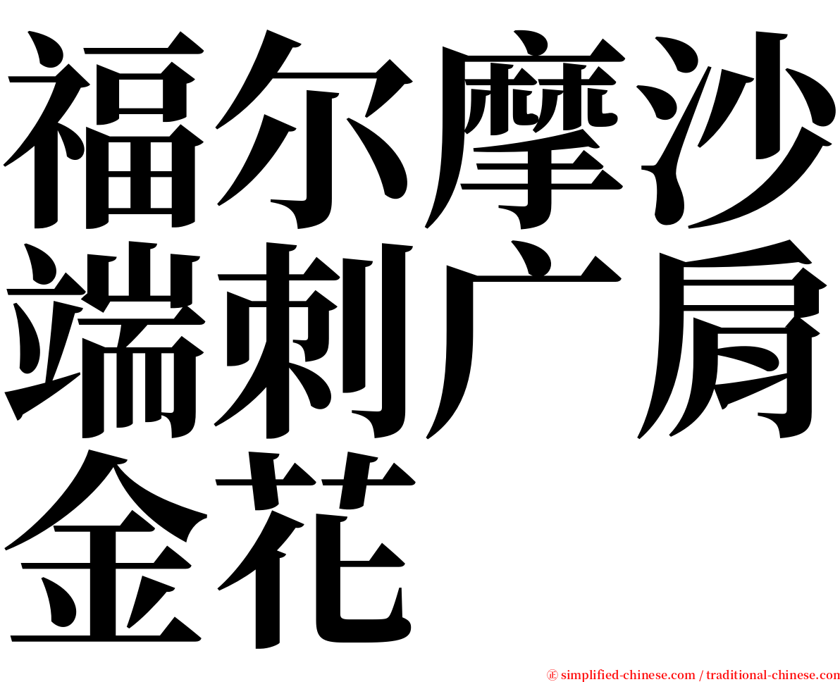 福尔摩沙端刺广肩金花 serif font