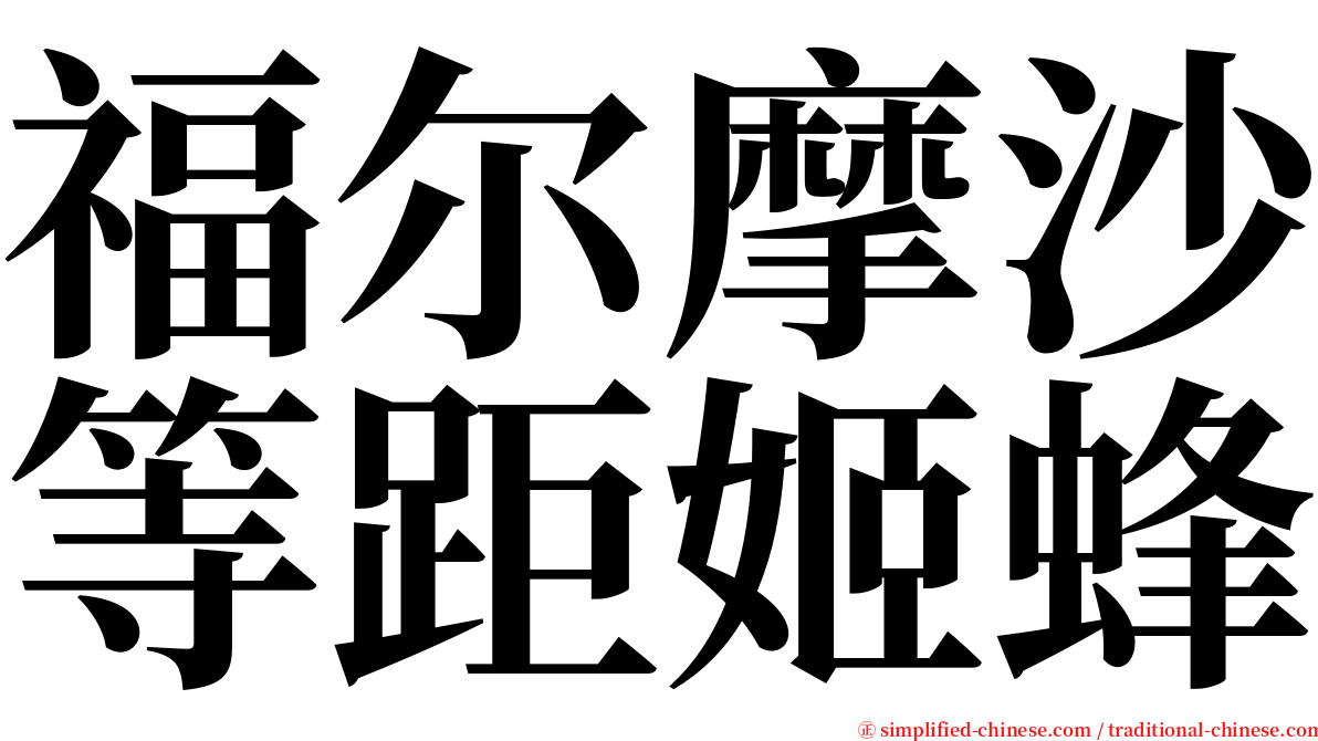 福尔摩沙等距姬蜂 serif font