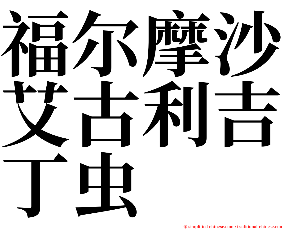 福尔摩沙艾古利吉丁虫 serif font