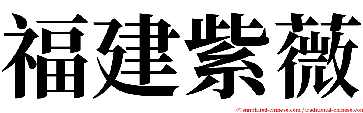 福建紫薇 serif font