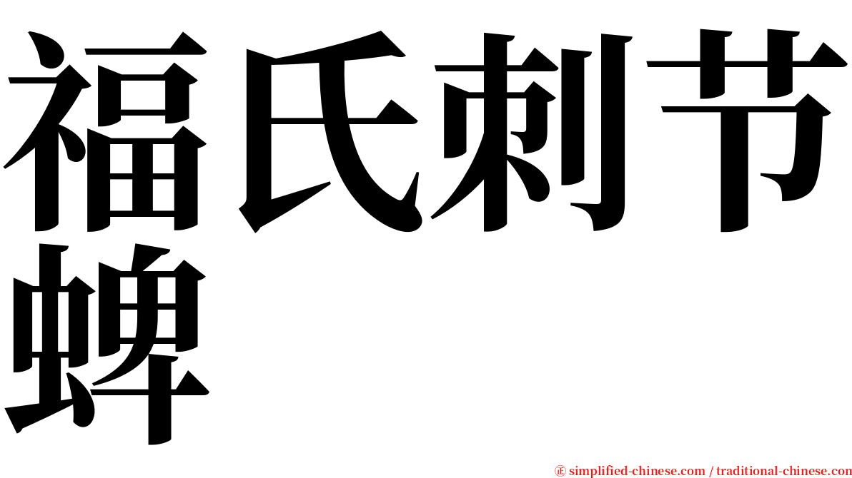 福氏刺节蜱 serif font