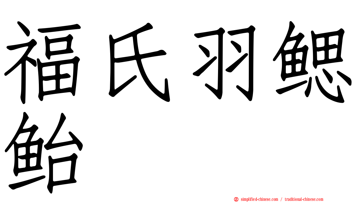 福氏羽鳃鲐