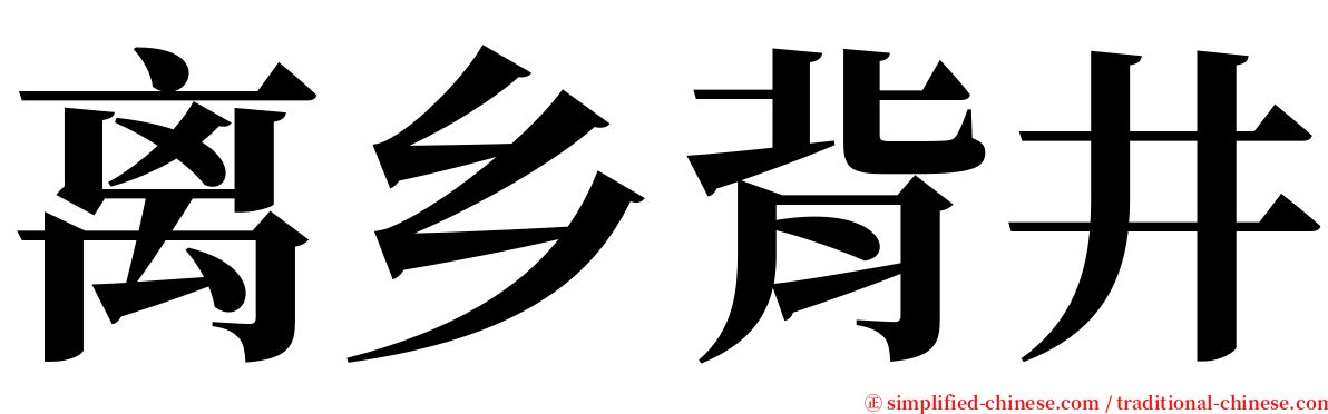 离乡背井 serif font