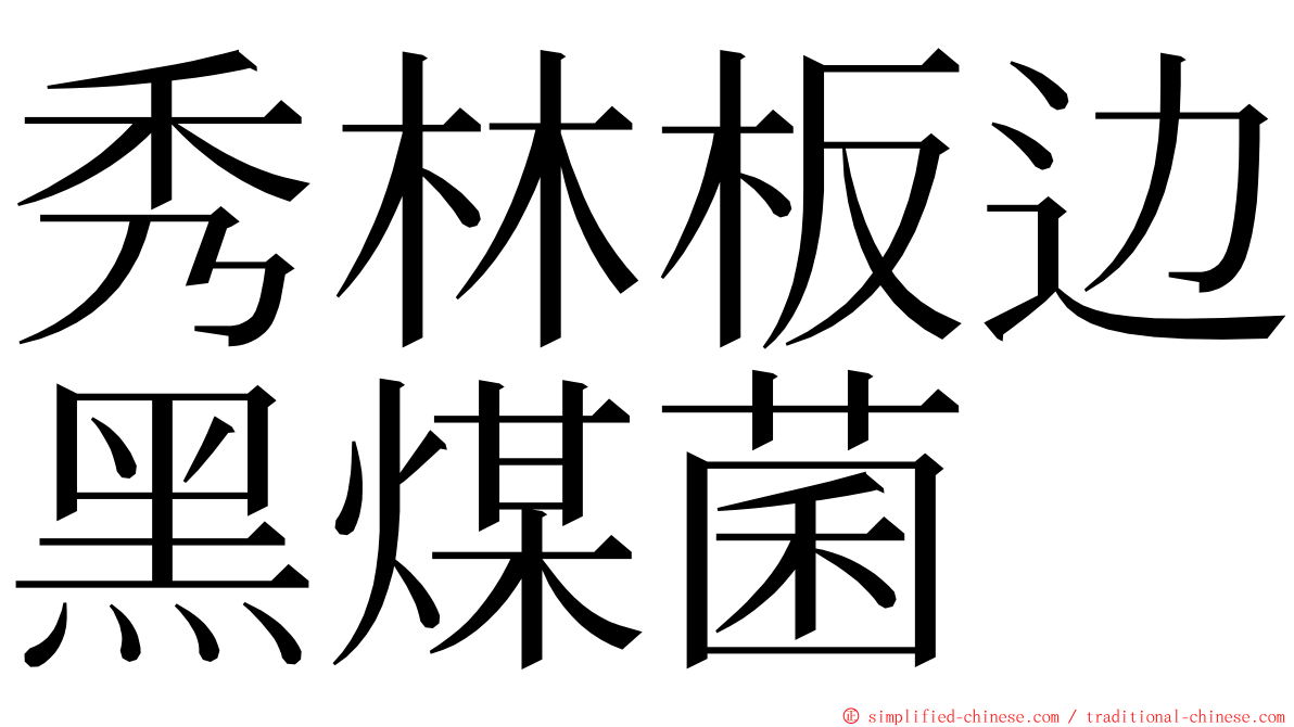 秀林板边黑煤菌 ming font