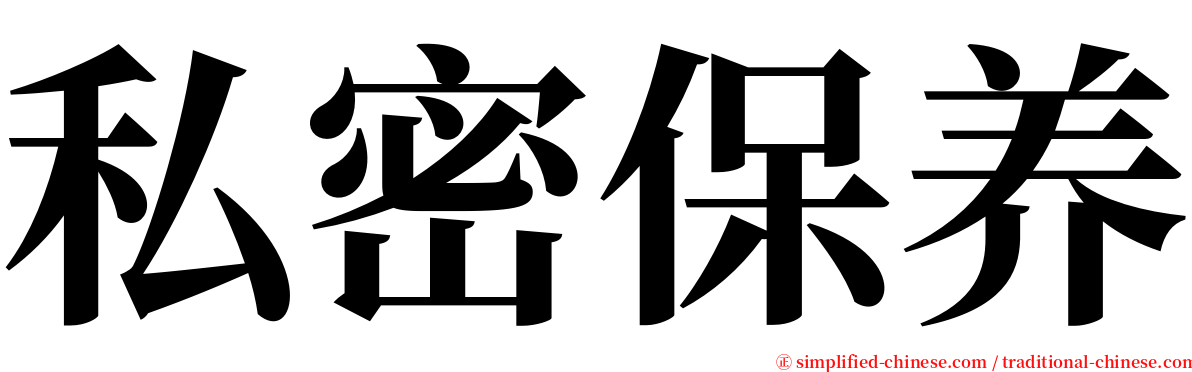 私密保养 serif font