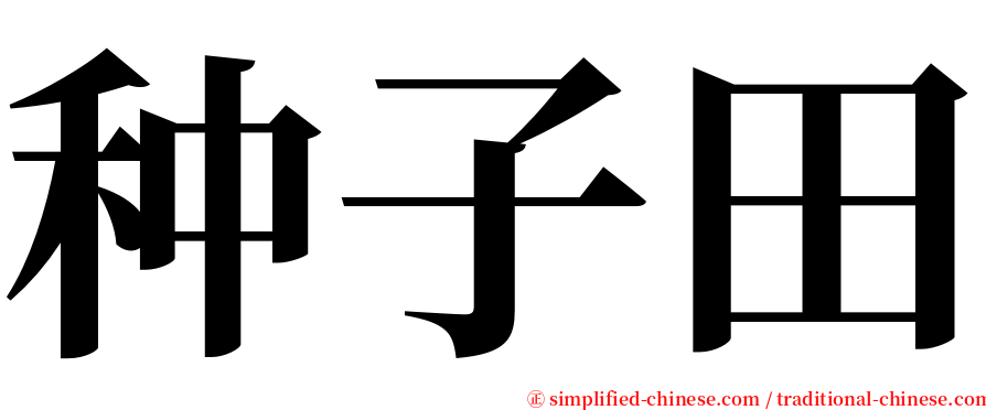 种子田 serif font