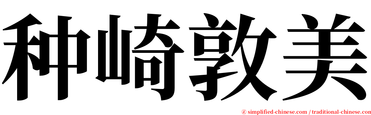 种崎敦美 serif font