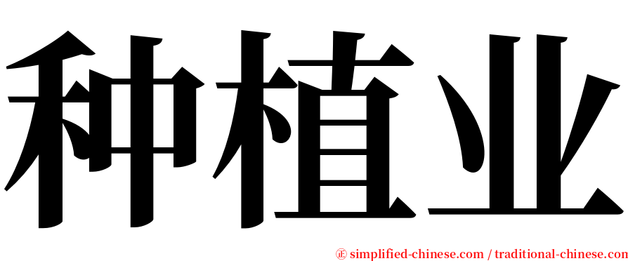 种植业 serif font