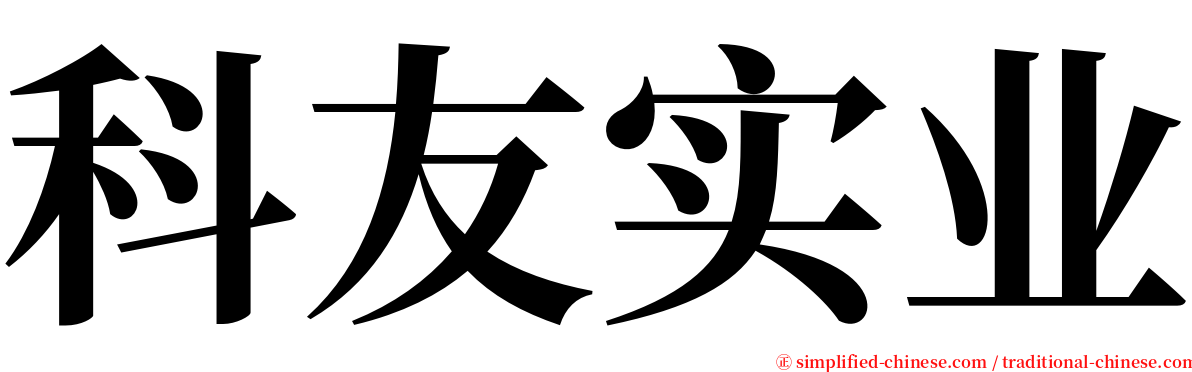 科友实业 serif font