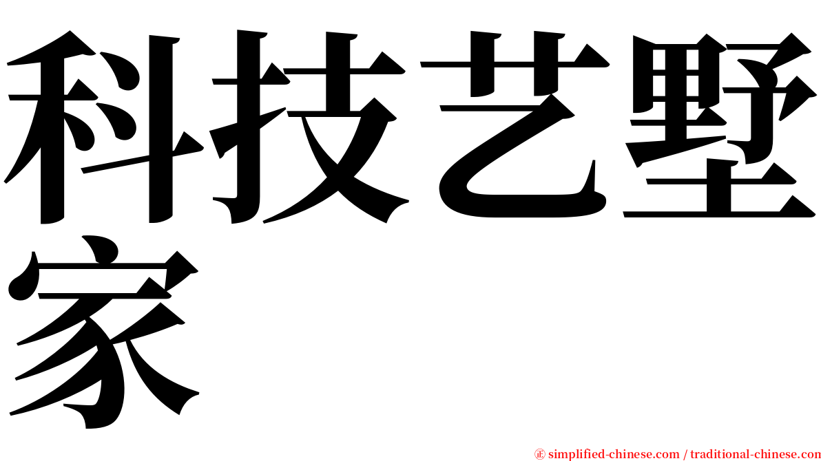 科技艺墅家 serif font