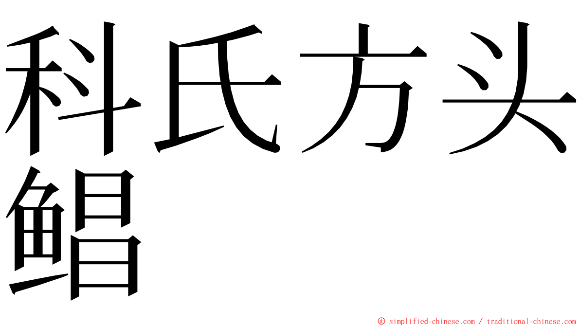 科氏方头鲳 ming font