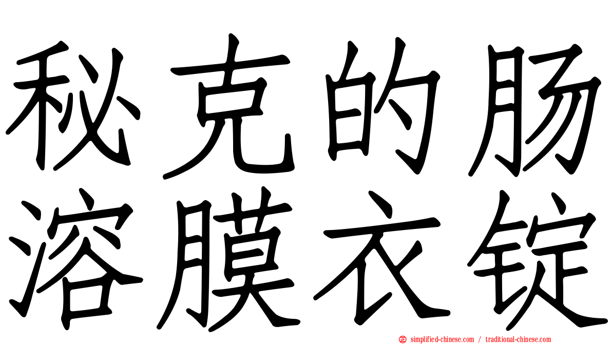 秘克的肠溶膜衣锭