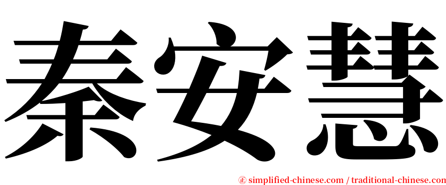 秦安慧 serif font