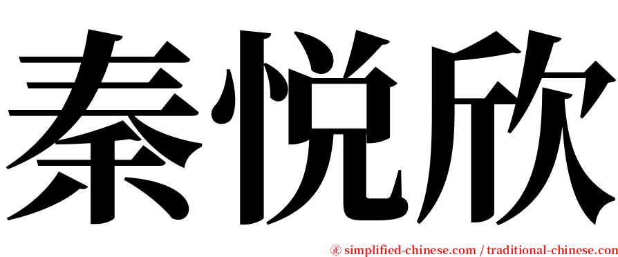 秦悦欣 serif font