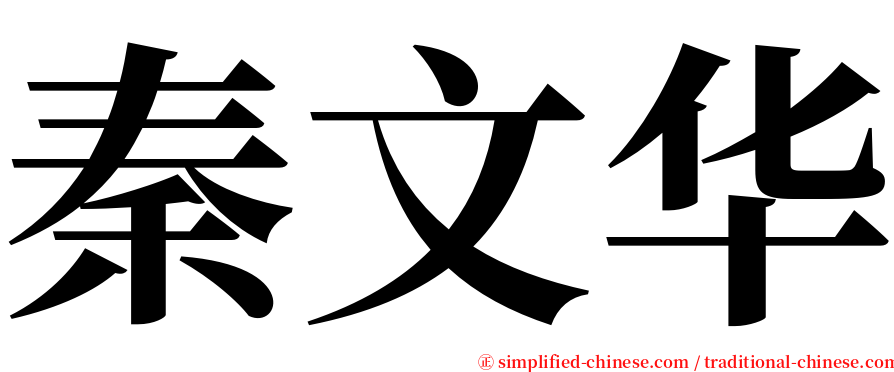 秦文华 serif font