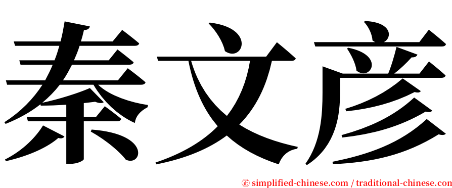 秦文彦 serif font