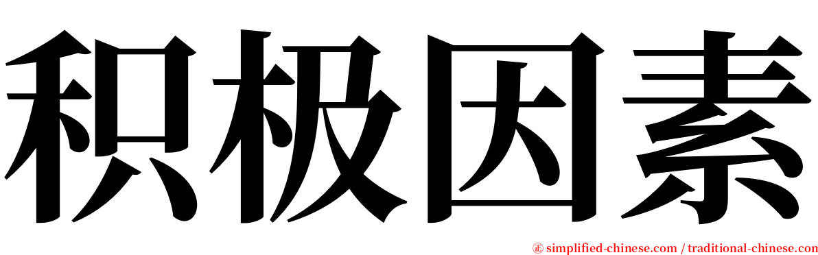 积极因素 serif font