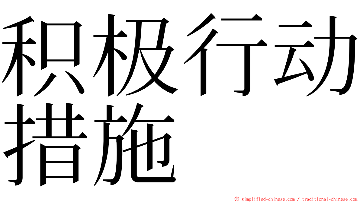 积极行动措施 ming font