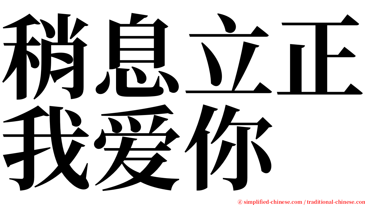 稍息立正我爱你 serif font