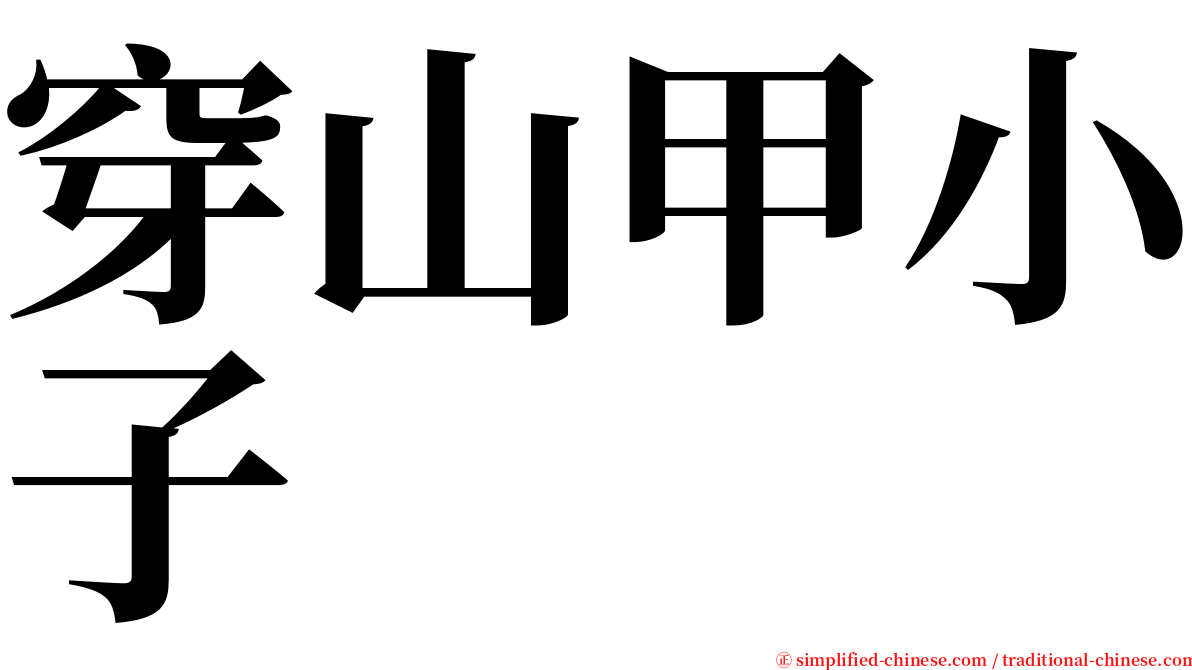 穿山甲小子 serif font