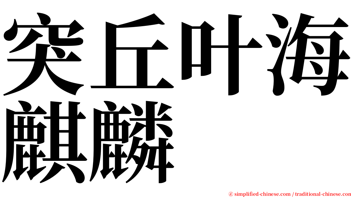 突丘叶海麒麟 serif font