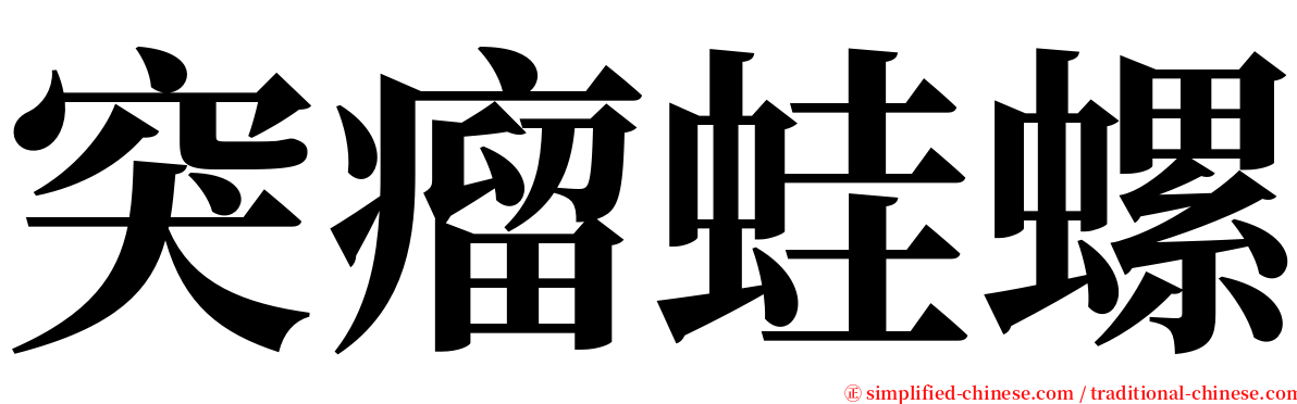 突瘤蛙螺 serif font