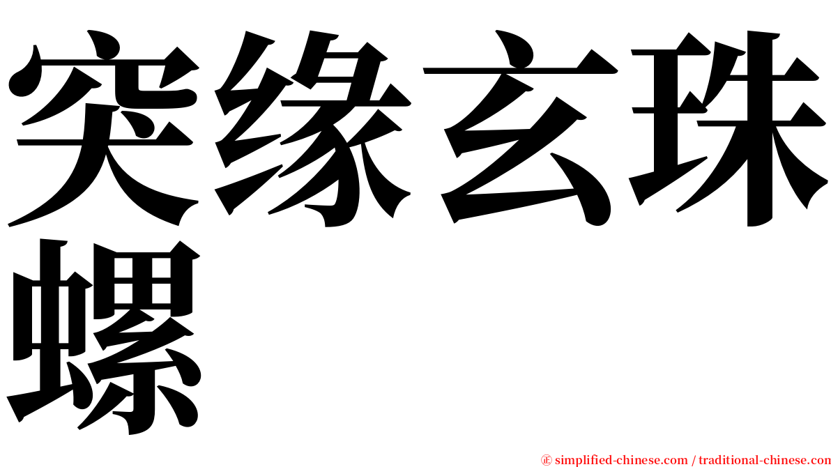 突缘玄珠螺 serif font