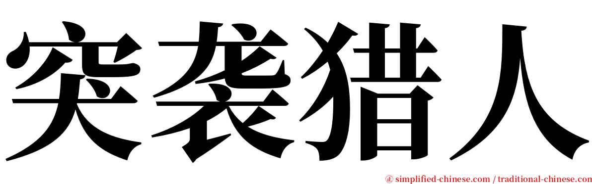 突袭猎人 serif font