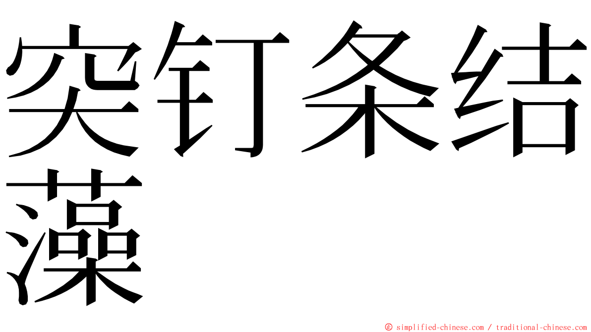 突钉条结藻 ming font