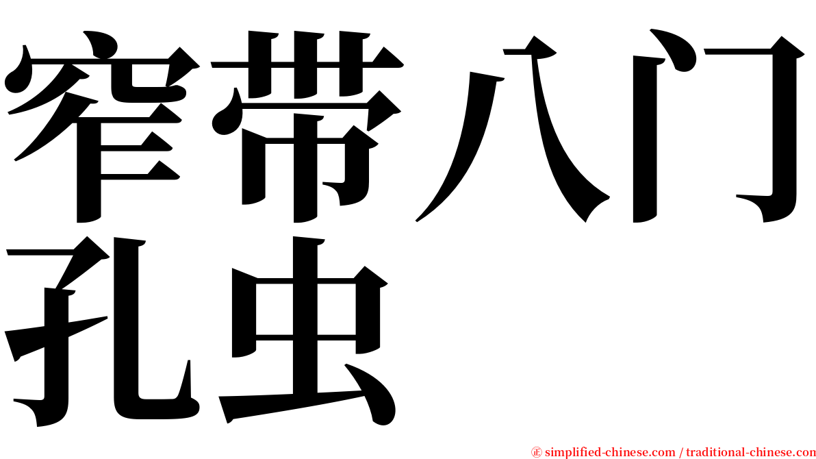 窄带八门孔虫 serif font