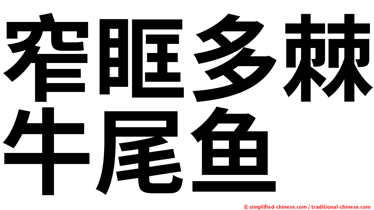 窄眶多棘牛尾鱼