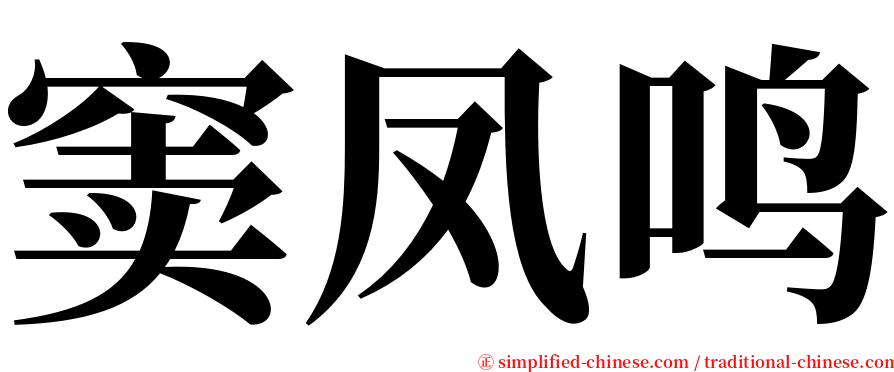 窦凤鸣 serif font