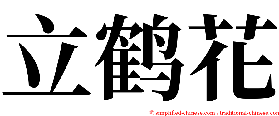 立鹤花 serif font