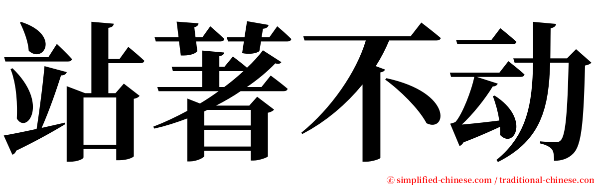 站著不动 serif font