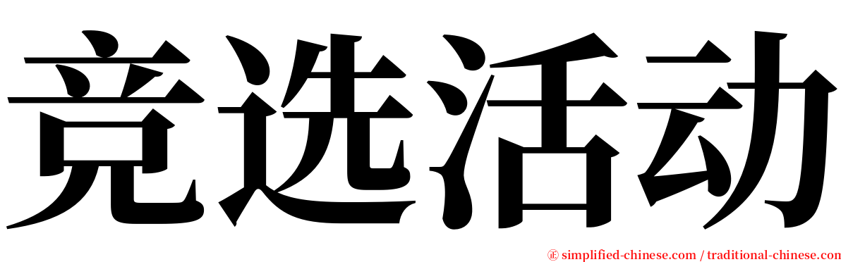 竞选活动 serif font