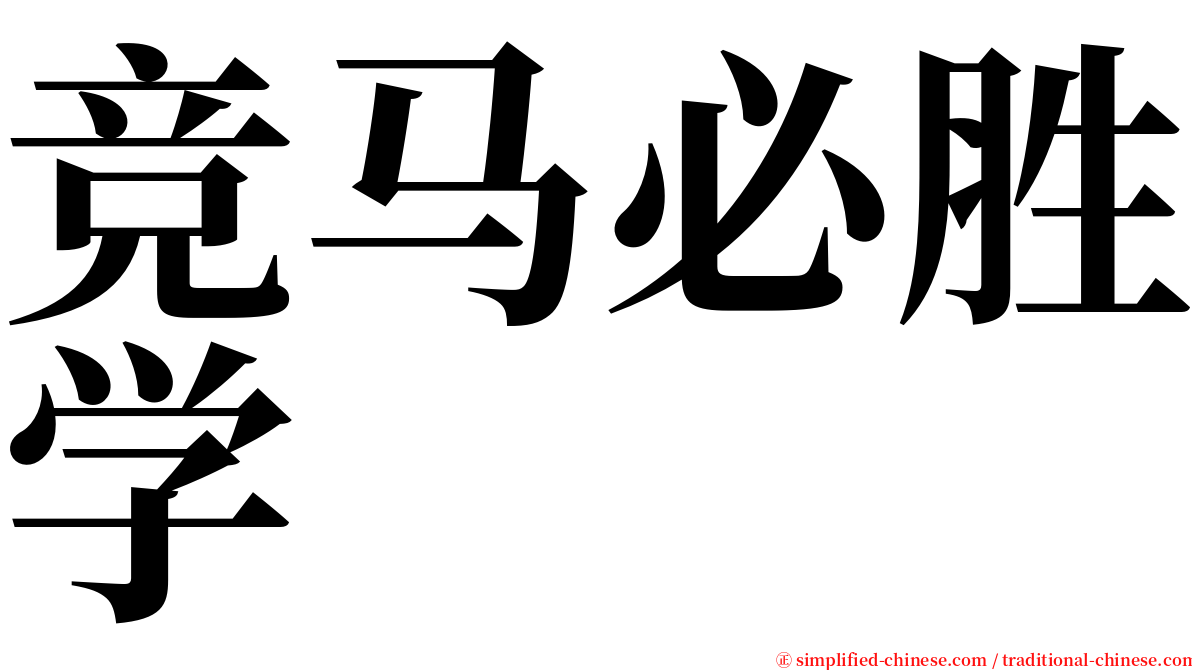 竞马必胜学 serif font