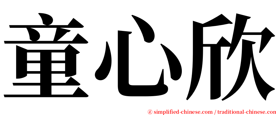 童心欣 serif font